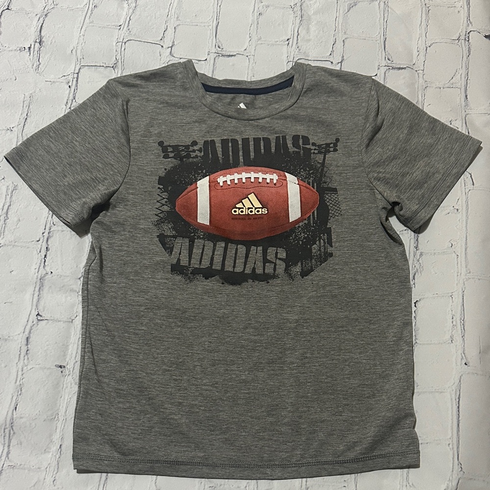 Adidas Kids Gray Football Tee Size 7x